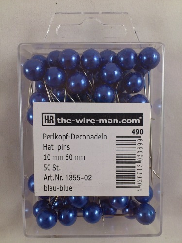 Colored pins 10 mm 50 p.  blue